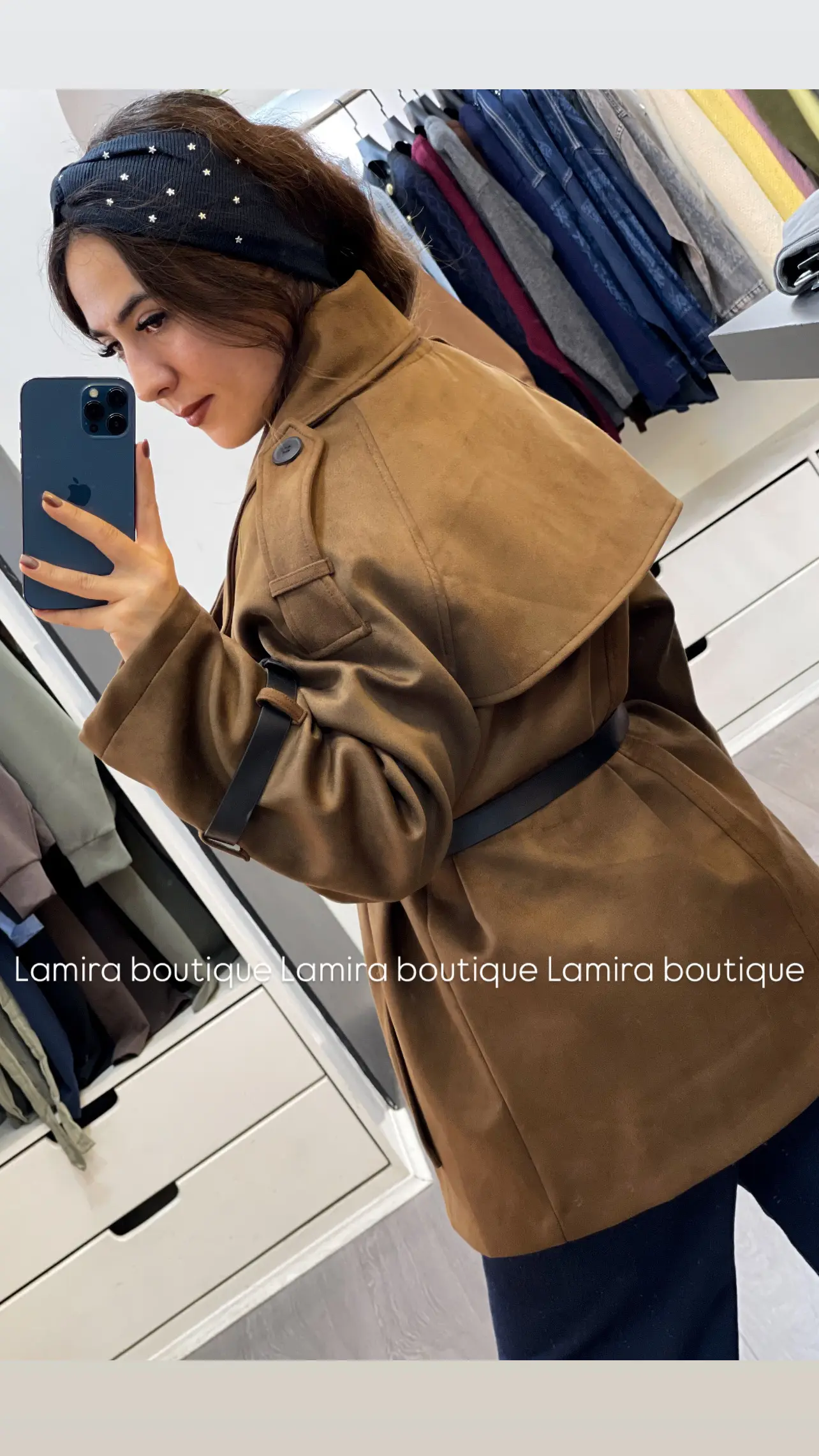 پالتو کوتاه کمربند دار جیر برند اورجینال ترک